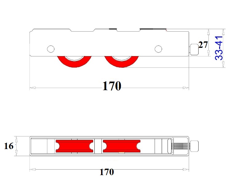 Adjustable Door Roller 135kgs.