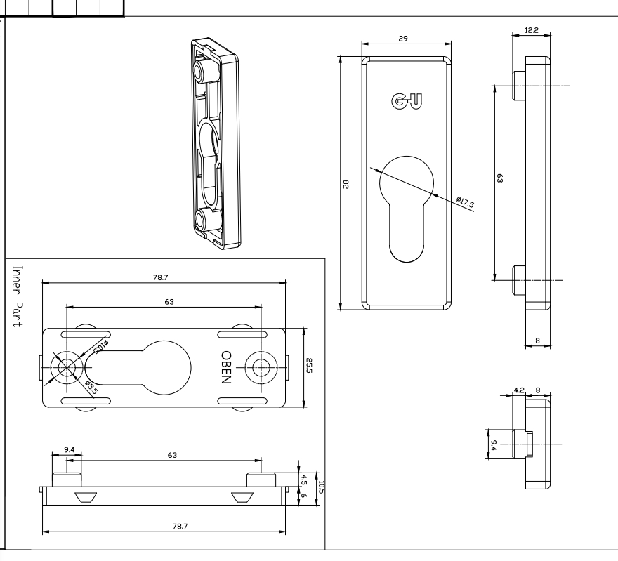 Rosette For Cylinder, In/Outside (New)