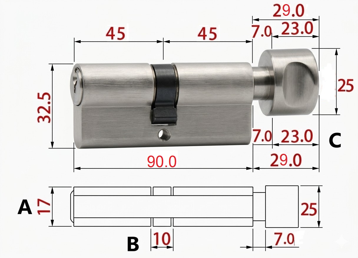 Knob Cylinder 45-45mm