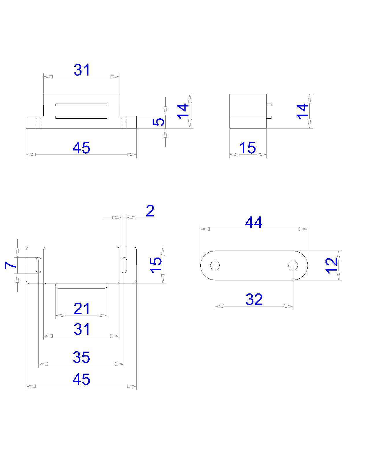แม่เหล็กสีขาวสี่เหลี่ยม+แป้น