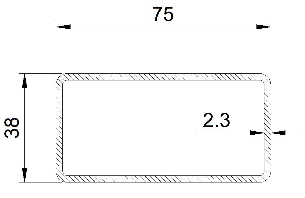 Steel For Large Post 46/Rail 2.0mm