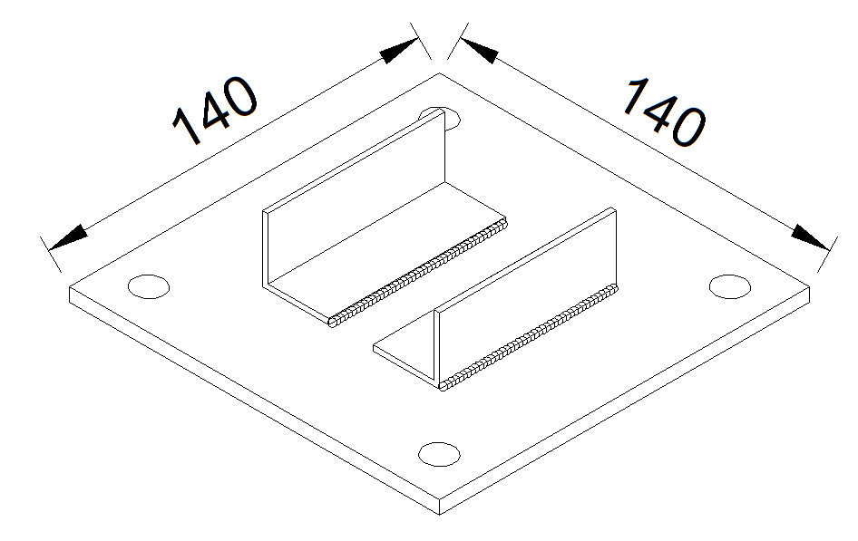 Steel Plate For Small Post  3 3/8"