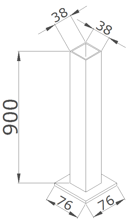 Steel Base+Post 3 3/8"