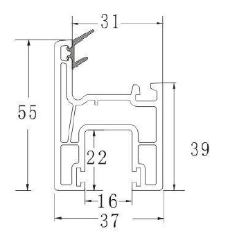 บานเลื่อนหน้าต่าง 55; Slim