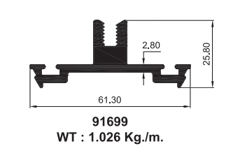 M91699 Glass Clamping With Mullion