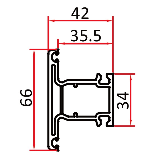 Sliding T Mullion (ใช้พ่นสี)