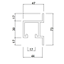 Folding Bottom Roller Rail; 5.0m